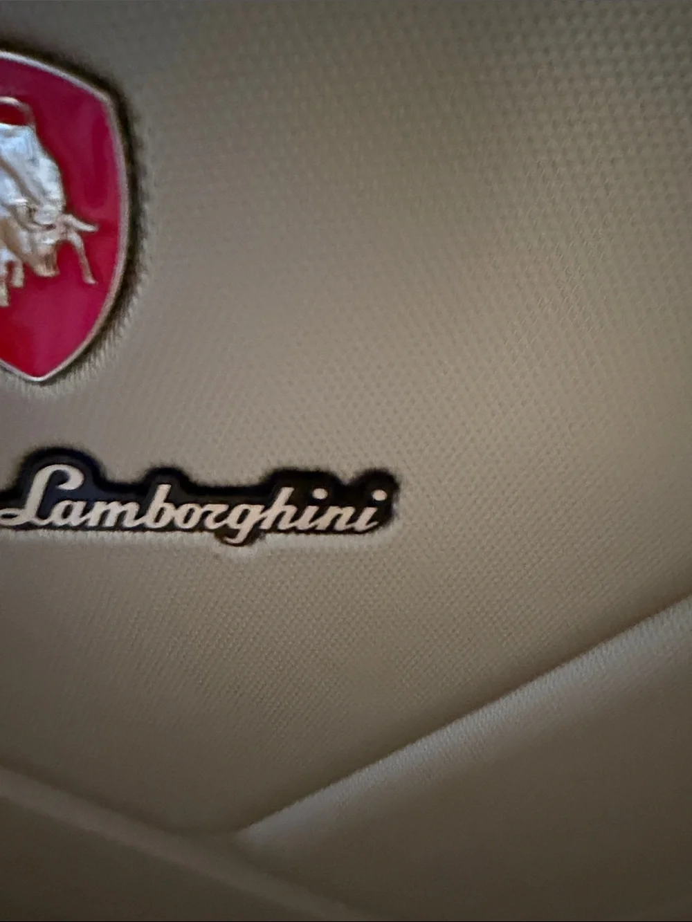 Lamborghini Silver Textured Hardshell Spinner Luggage